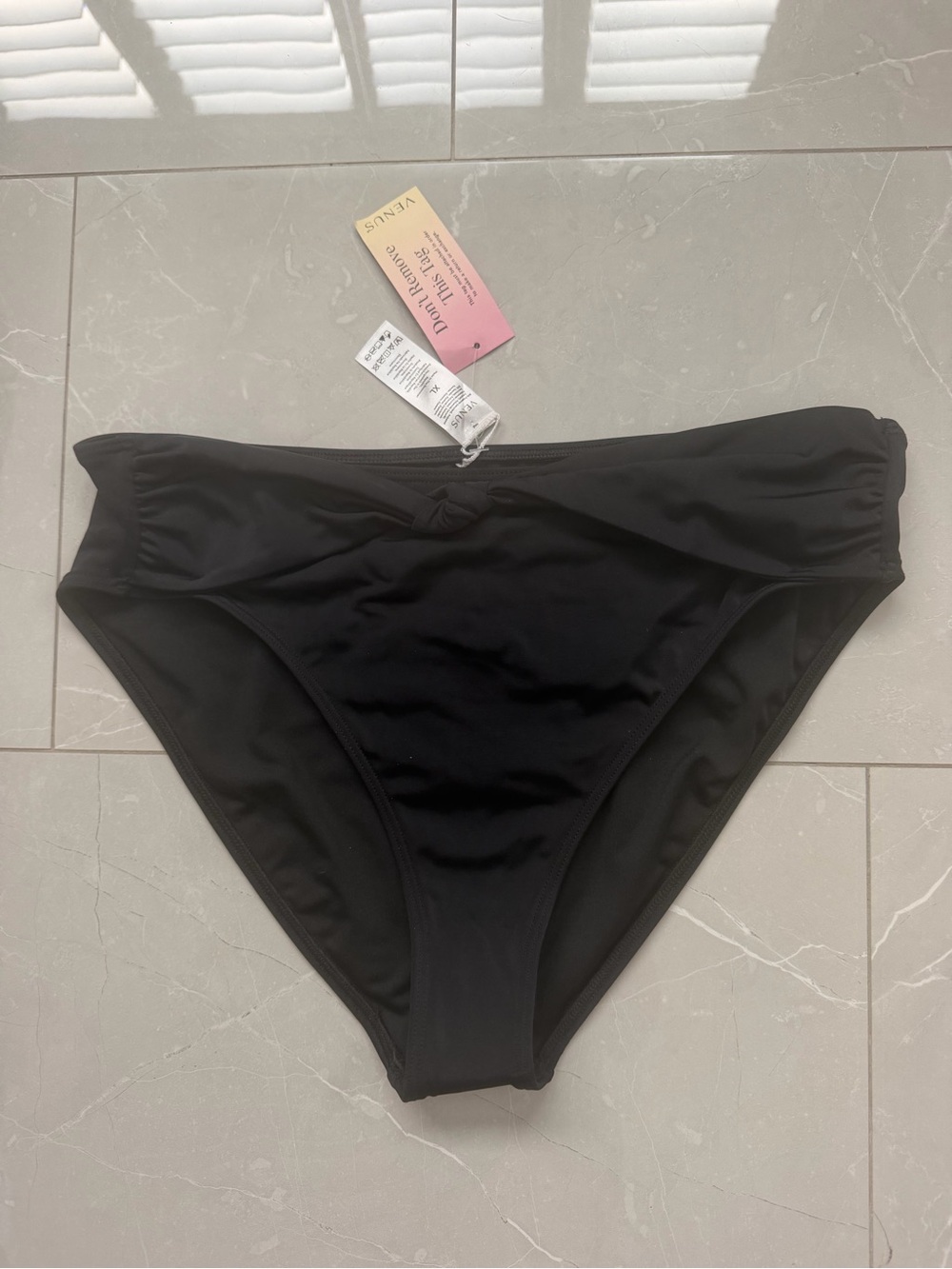 NWT VENUS Black High-Waist Bikini Bottom, size XL